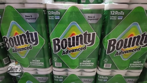 Bounty Advanced Paper Towel 669 sq ft 12 Rolls / 103 Sheets
