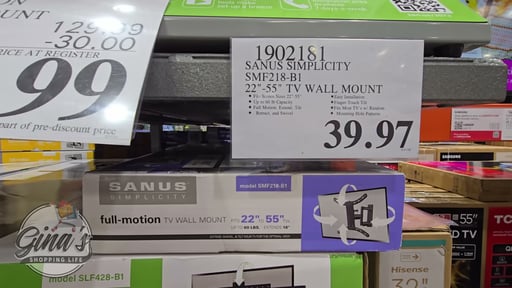 Sanus Simplicity SMF218-B1 22"-55" TV Wall Mount