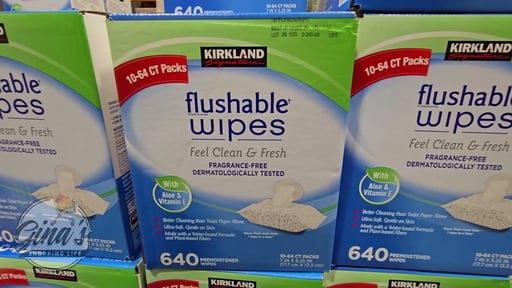 Kirkland Signature Flushable Wipes Fragrance Free 640 Count
