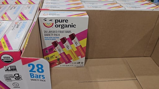 Pure Organic Layered Fruit Bars, Variety Pack, 28 Count, 0.63 oz Each