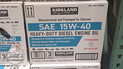 Kirkland Signature Heavy Duty Diesel 15W40 Synthetic Blend 3/1 Gal