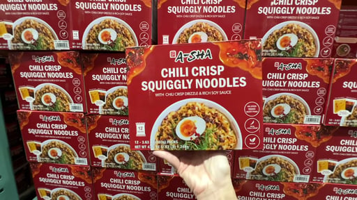 A-Sha Chili Crunch Noodles 12 Count 3.63 oz Each