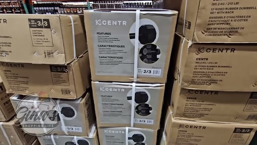 Centr 12-Sided 210 lb Rubber Dumbbell Set
