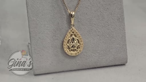 14KT Yellow Gold 18" Pear Drop Pendant
