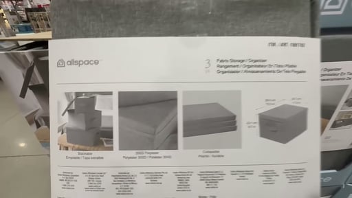 Allspace Collapsible Fabric 3-Pack Storage Bins