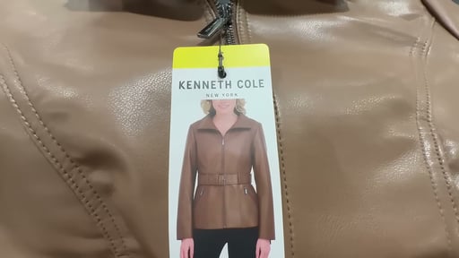 Kenneth Cole Women's Belted Faux Leather Jacket