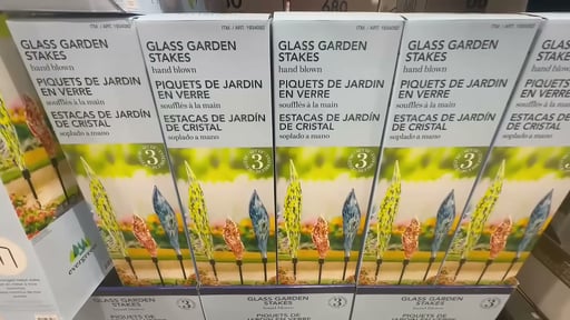 Evergreen Glass Garden Stakes 3pk