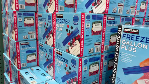 Kirkland Signature Freezer Quart Plus Bags, 6 Boxes of 44 Count (Total 264)