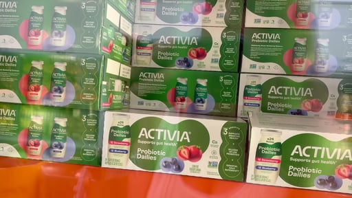 Activia Probiotic Dailies Low Fat Yogurt Drink, Strawberry & Blueberry, 24 x 3.1 OZ