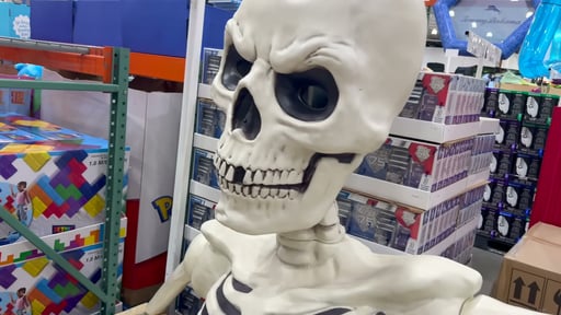 Giant Ground Breaking Skeleton with LCD Eyes and Sounds
