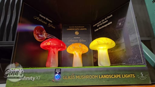 Infinity X1 Solar Glass Mushroom Lights 3-Pack