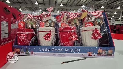 Sweater Travel Mugs w/ Ghirardelli 4 Ct Gift Set