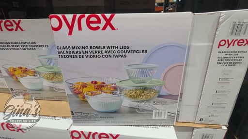 Pyrex 8-Piece Clear Glass Mixing Bowl Set