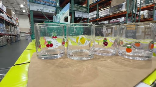 Pandex 14oz Fruit Icon Glass 4-Pack
