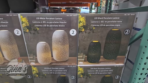 Evergreen LED Porcelain Lanterns, Set of 2