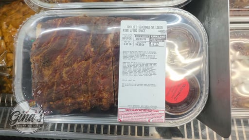 Chilled Seasoned St. Louis Ribs with BBQ Sauce Per Lb