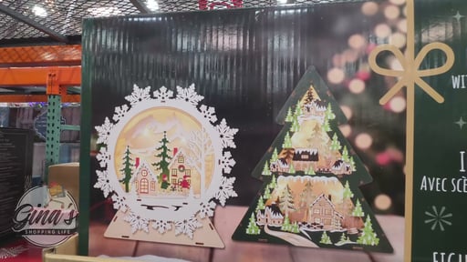 Wooden Holiday Icons with LED Lights, Set of 2