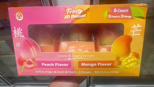 Frosty Fun Peach & Mango 3D Fruit Shaped Frozen Dessert, 6 Count, 15.9 oz