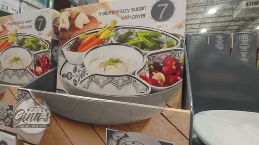 Melamine 15" 7-Piece Lazy Susan with Lid