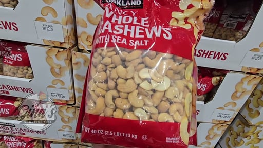 Kirkland Signature Fancy Whole Cashews with Sea Salt