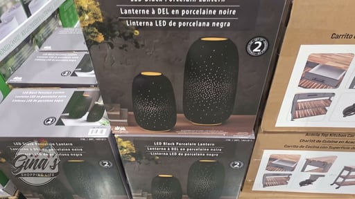 Evergreen LED Porcelain Lanterns, Set of 2