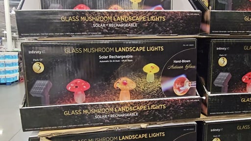 Infinity X1 Solar Glass Mushroom Lights 3-Pack