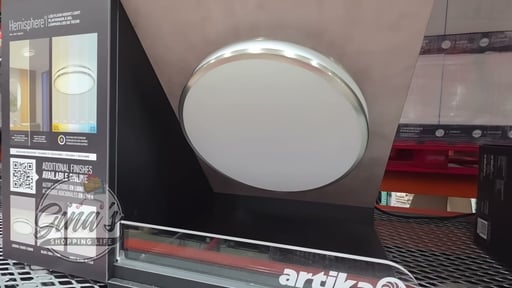 Artika Hemisphere 15" LED Flush Mount Light Fixture, Brushed Nickel
