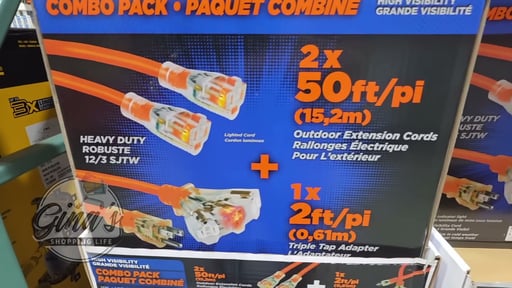 Prime 50ft Extension Cord 2-Pack with Adapter