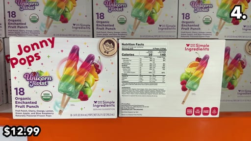 JonnyPops Organic Unicorn Twist Enchanted Fruit Punch Frozen Pops, 18 Count Box