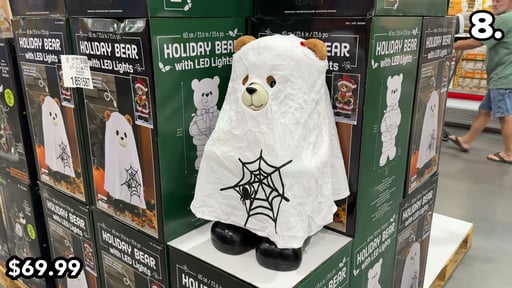 23.6" Holiday Bear with Ghost Costume and LED Lights