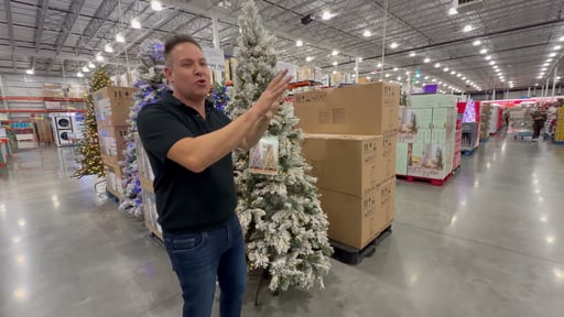 7.5' Pre-Lit Flocked Micro LED with Twinkle Christmas Tree