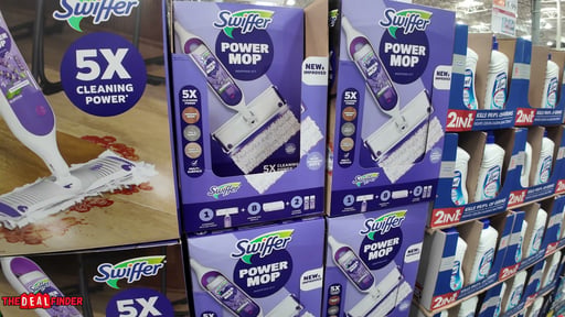 Swiffer PowerMop Starter Kit - 1 Mop, 2 Solution Bottles & 8 Pads