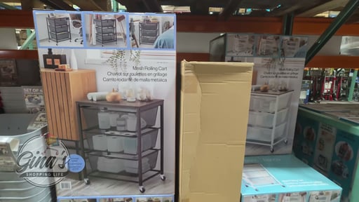 Edifice Mesh Rolling Cart, 3 Tiered Baskets