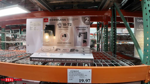 Globe Electric LED Rechargeable Glass Wall Sconce 2pk
