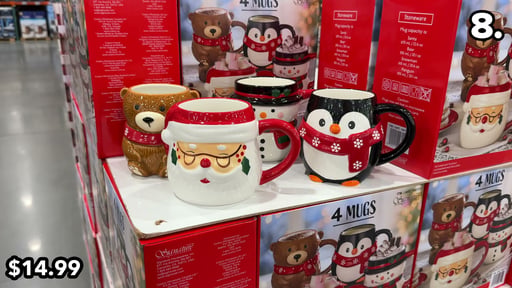 Signature Housewares Christmas Mugs, 4-Pack