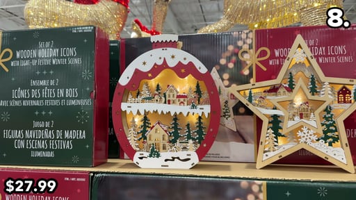 Wooden Holiday Icons with LED Lights, Set of 2