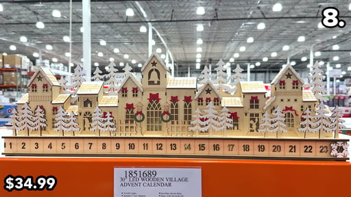 30" LED Wooden Village Advent Calendar