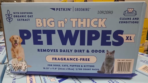 Petkin Big N' Thick XL Pet Wipes, 200 CT (2-Pack)