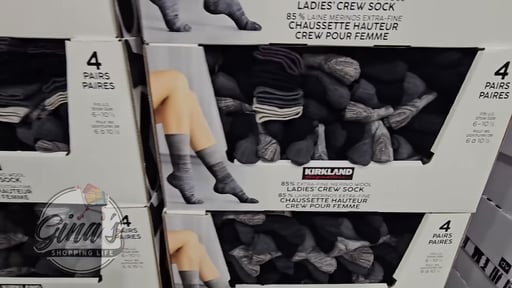Kirkland Signature Women's Wool Blend Crew Sock 4 Pair