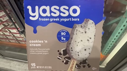 Yasso Greek Yogurt Bar Cookies and Cream 15 Count 52.5 oz