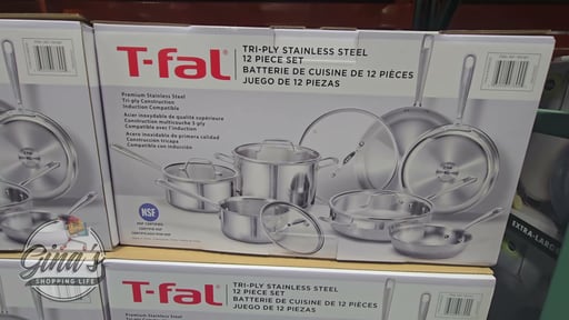 T-fal Pro Tri-Ply Stainless Steel Cookware Set, 12-Piece