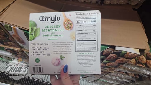 Amylu Antibiotic Free Chicken Meatballs with Basil & Parmesan 46 oz (2.875 lbs)