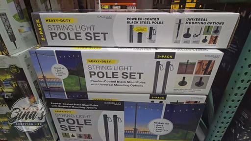 Excello Global Products 10 ft. String Light Pole, 2-Pack