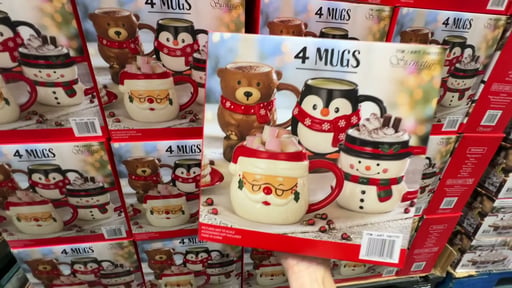 Signature Housewares Christmas Mugs, 4-Pack