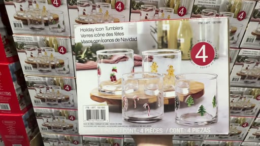 Pandex 14 oz Holiday Icon Glass, 4 Pack