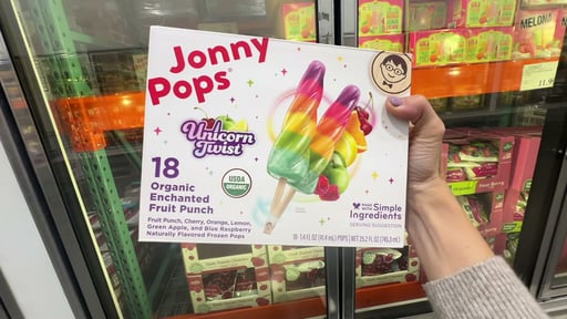 JonnyPops Organic Unicorn Twist Enchanted Fruit Punch Frozen Pops, 18 Count Box