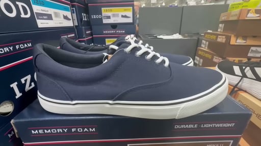 IZOD Men's Rangley Canvas Memory Foam Lace Up Sneaker