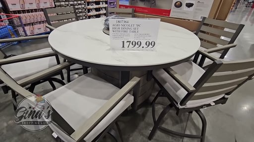Agio Nicolet 7-Piece High Dining Set with Fire Table