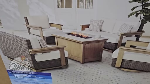 Agio Juniper 5-Piece Deep Seating Set with Fire Table