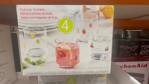 Pandex 14oz Fruit Icon Glass 4-Pack